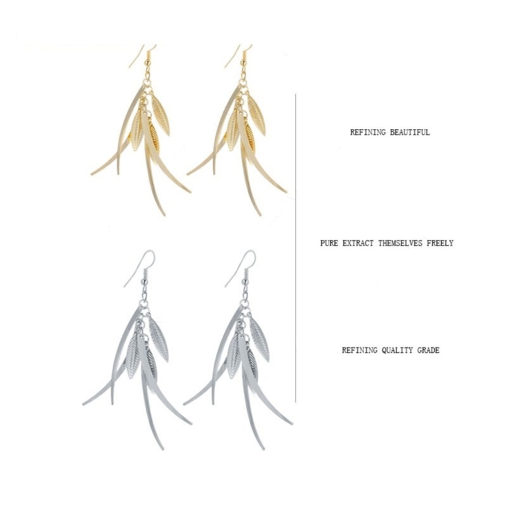 ❤️4 for $20 Sale❤️Silver Feather Dangle Earrings - Picture 3 of 6
